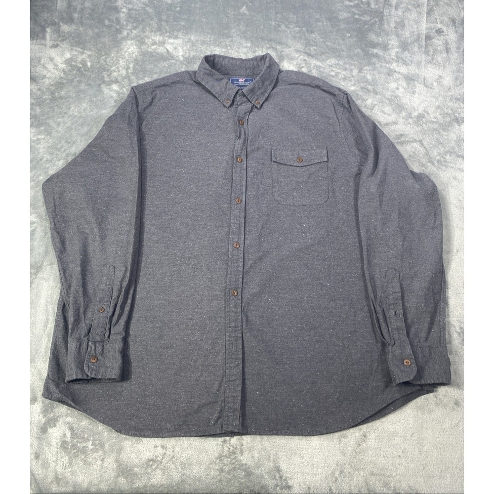 Vineyard Vines Slim Fit Crosby Shirt‎ Mens 2XL Gray Speckled Button Down Cotton